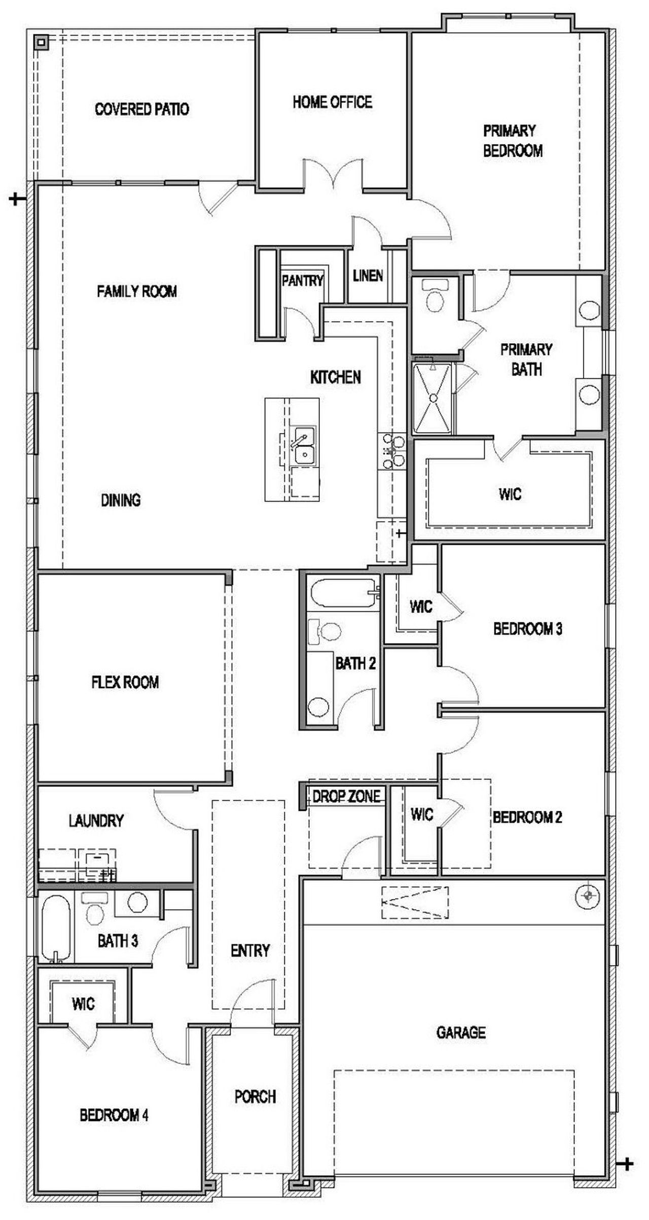 2D floor plan layout of this home in Blackhawk, Pflugerville, TX (Image 2).