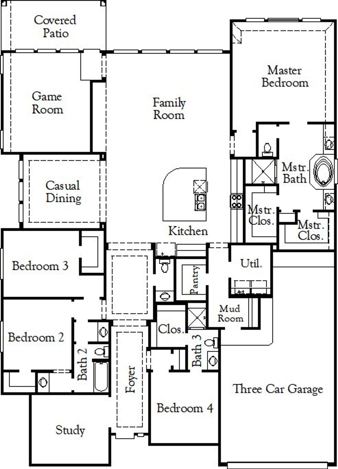 2D floor plan layout of this home in Homestead, Schertz, TX (Image 2).