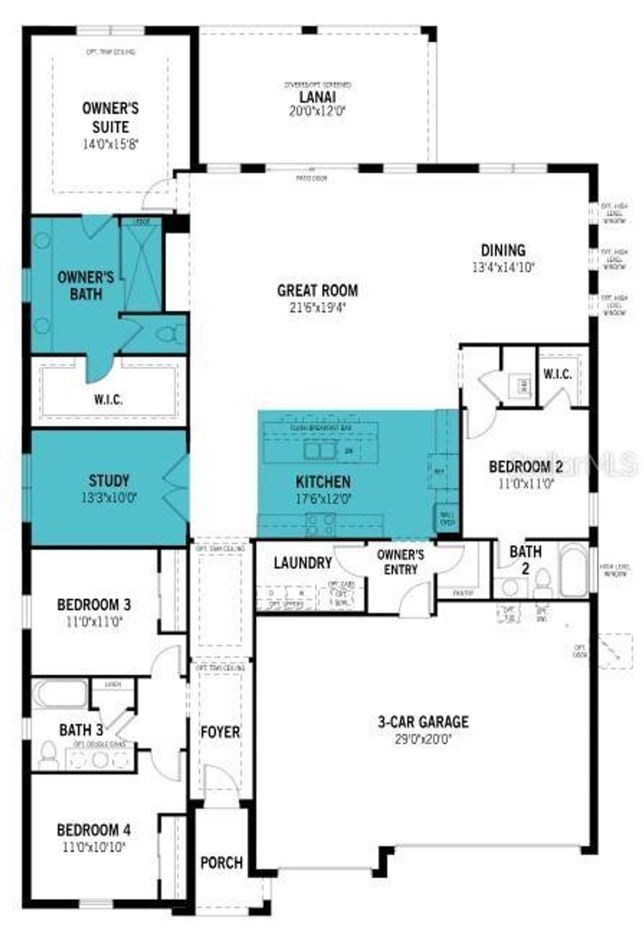 2D floor plan layout of this home in Sunstone Lakeside at Wellen Park, Venice, FL (Image 2).