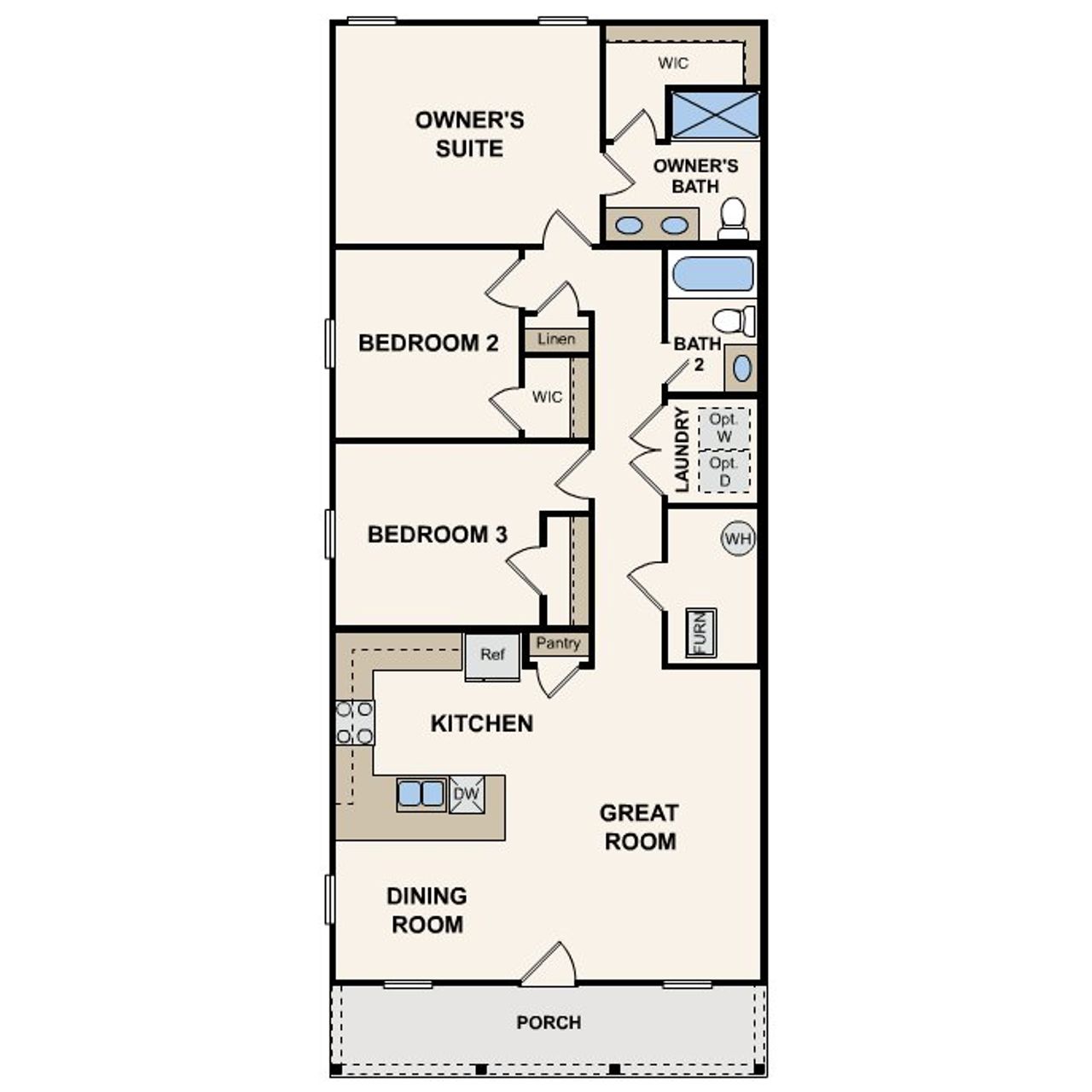 2D floor plan layout of this home in Sunny Hills, Chipley, FL (Image 2).