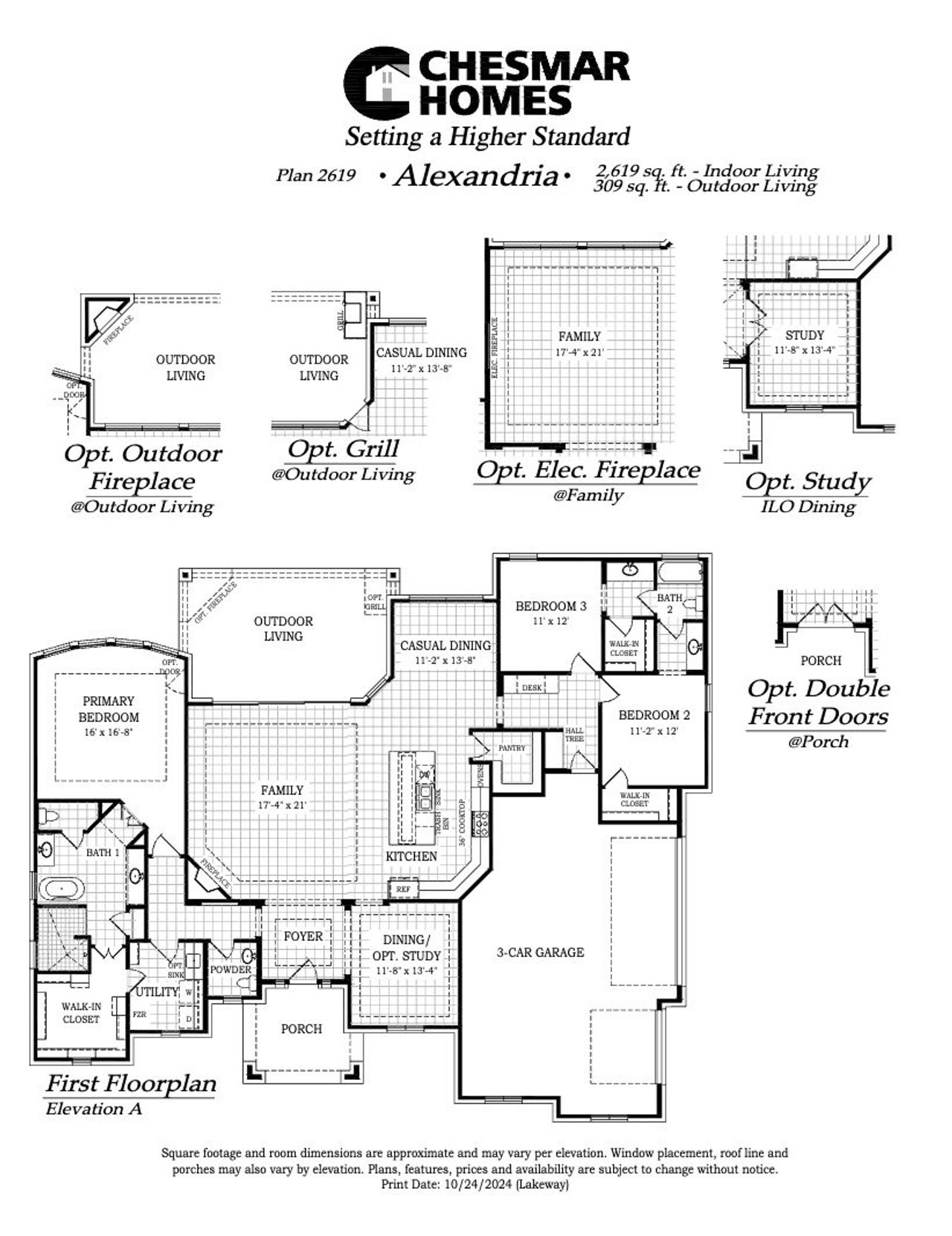 Image 2 representing the Alexandria by Chesmar Homes in Lakeview Heights, Azle, TX.