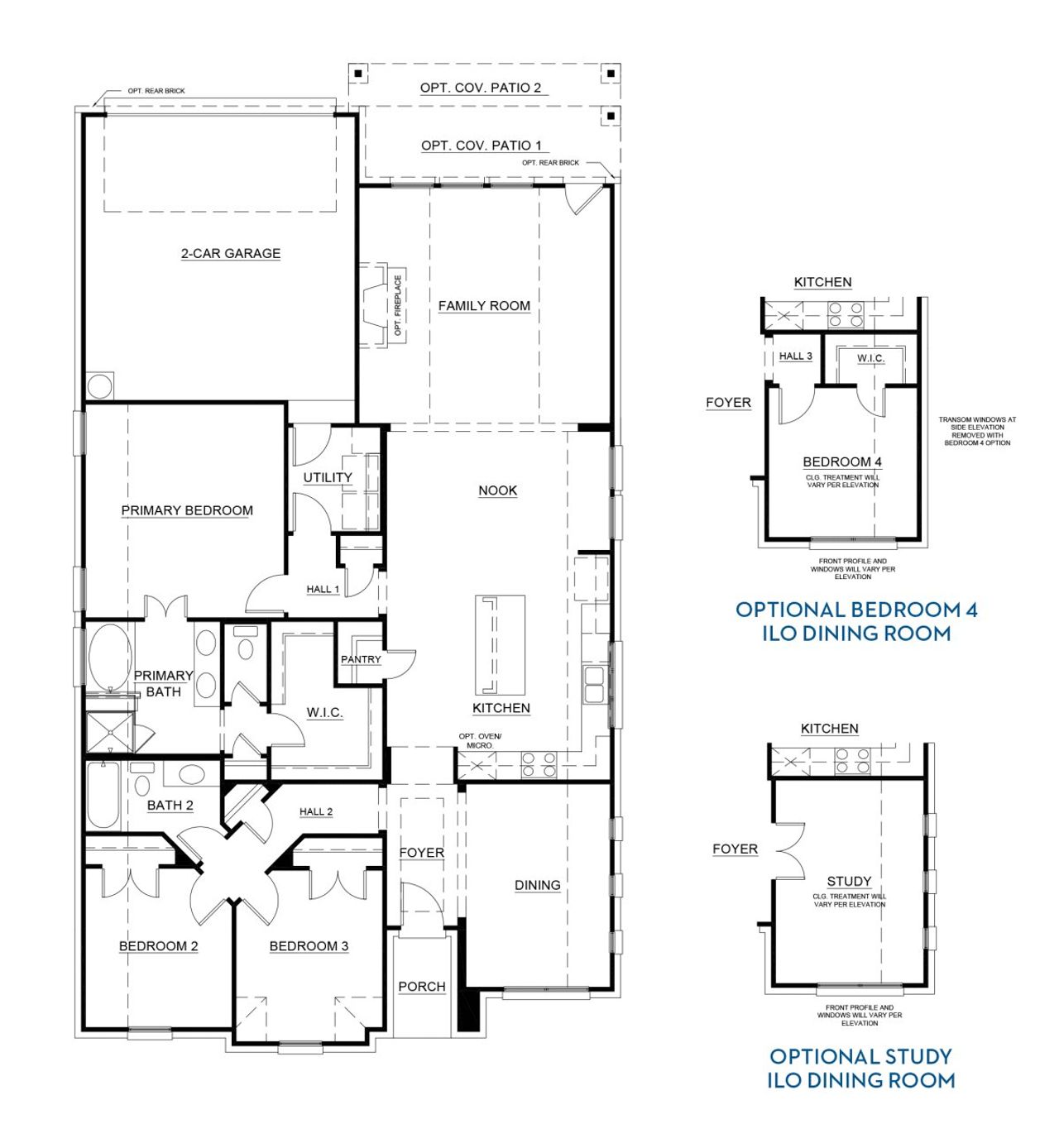 2D floor plan layout for the Concept 1958 by Risewell Homes in Redden Farms - Classic Series, Midlothian, TX (Image 2).