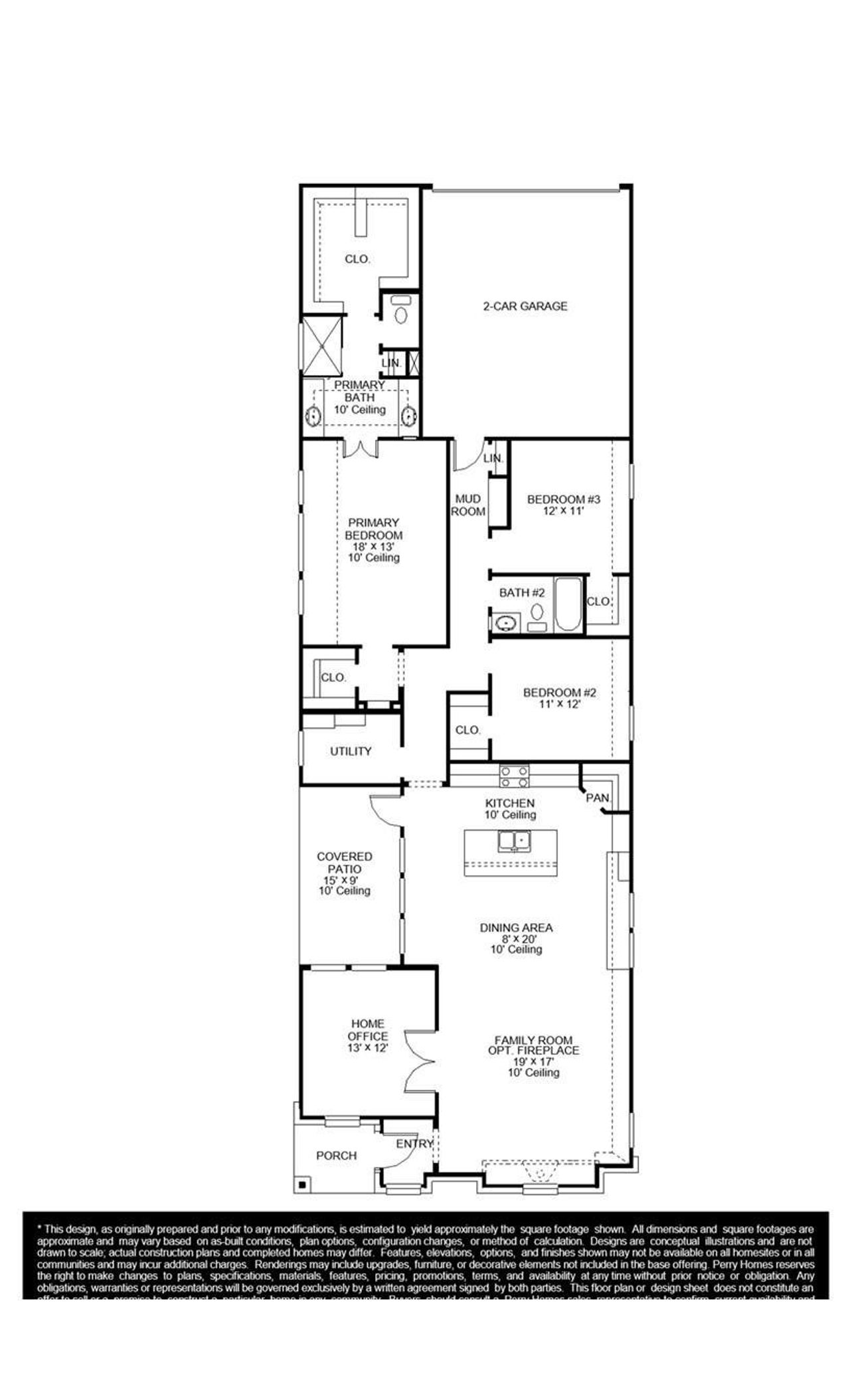 2D floor plan layout of this home in Bridgeland, Cypress, TX (Image 2).