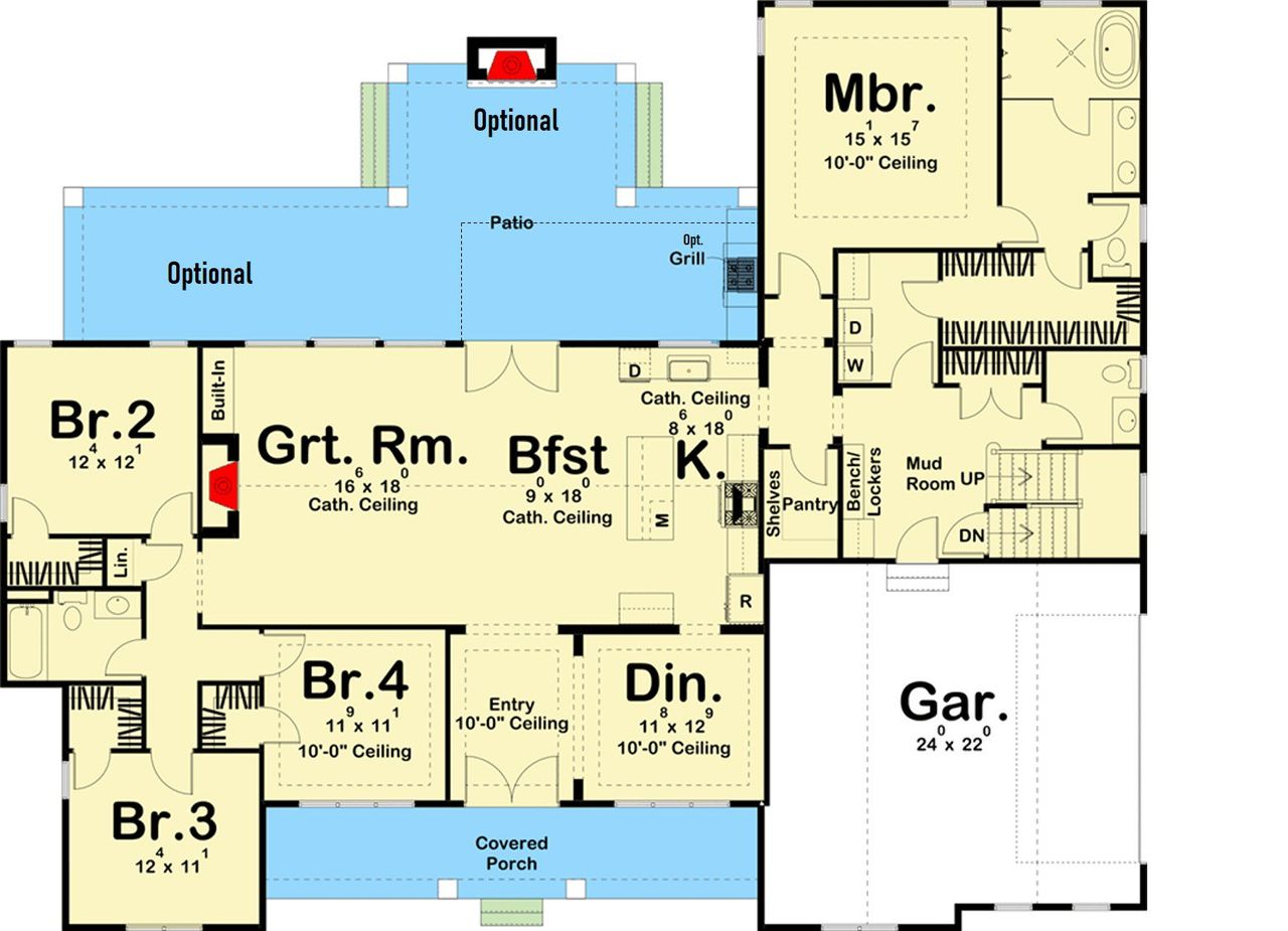 2D floor plan layout for the The Laurel by Remington Custom Homes in Rancho Ladera, Aledo, TX (Image 2).