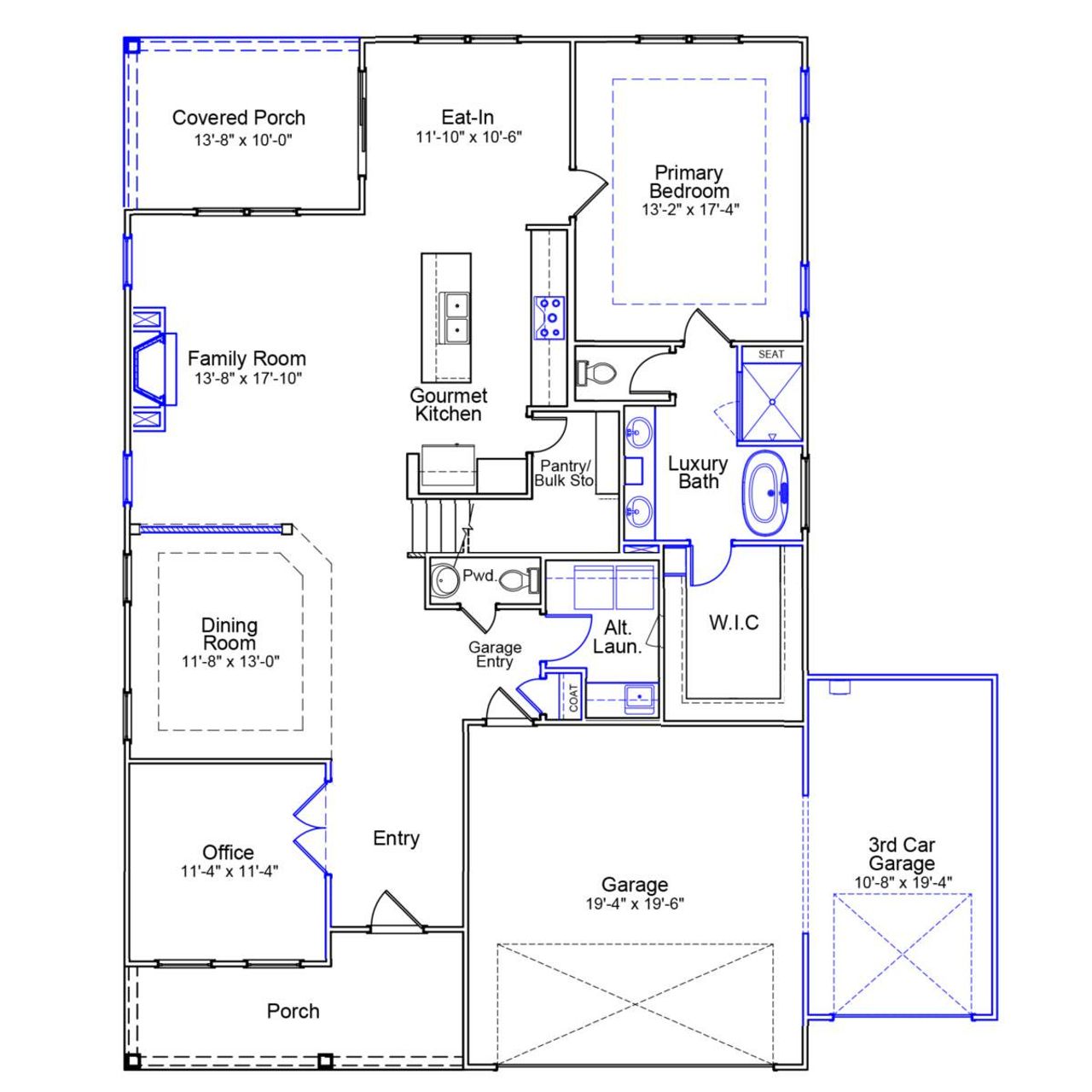 2D floor plan layout of this home in Bens Crossing, Woodruff, SC (Image 2).