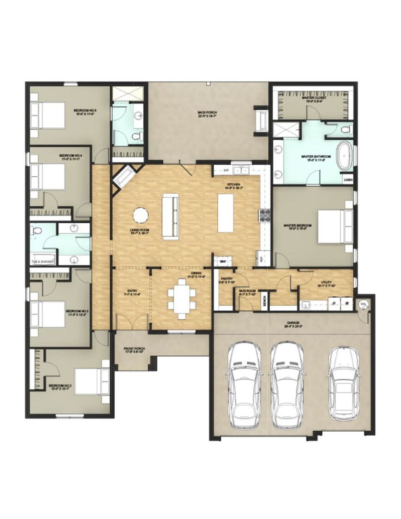 2D floor plan layout for the Lynn by DreamBuilt Homes in Lincoln Pointe, Van Alstyne, TX (Image 2). 2D floor plan layout for the Lynn by DreamBuilt Homes in Lincoln Pointe, Van Alstyne, TX (Image 2).