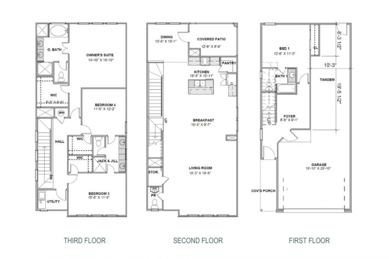 2D floor plan layout for the Zara by Saratoga Homes in Skyview, Alvin, TX (Image 2).