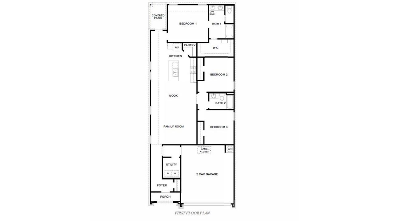 2D floor plan layout of this home in Tamarron, Fulshear, TX (Image 2).