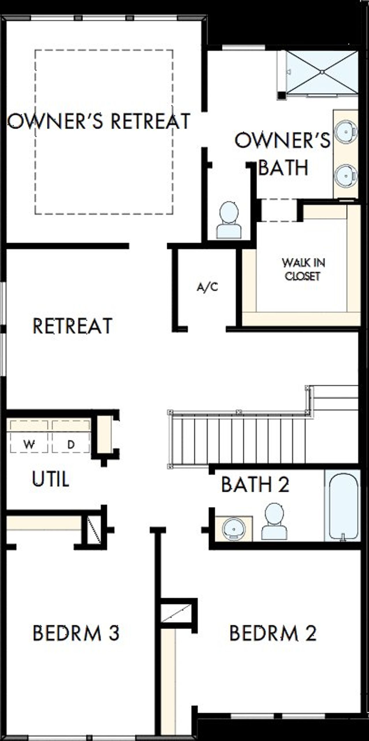 2D floor plan layout of this home in Kettering at eTown - Traditional Collection, Jacksonville, FL (Image 2).