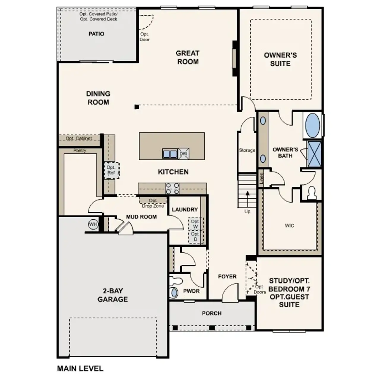2D floor plan layout of this home in Hayden Brook, Cumming, GA (Image 2).
