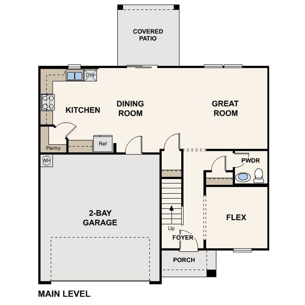 2D floor plan layout of this home in Entrada del Toro at Rancho Sahuarita, Sahuarita, AZ (Image 2).