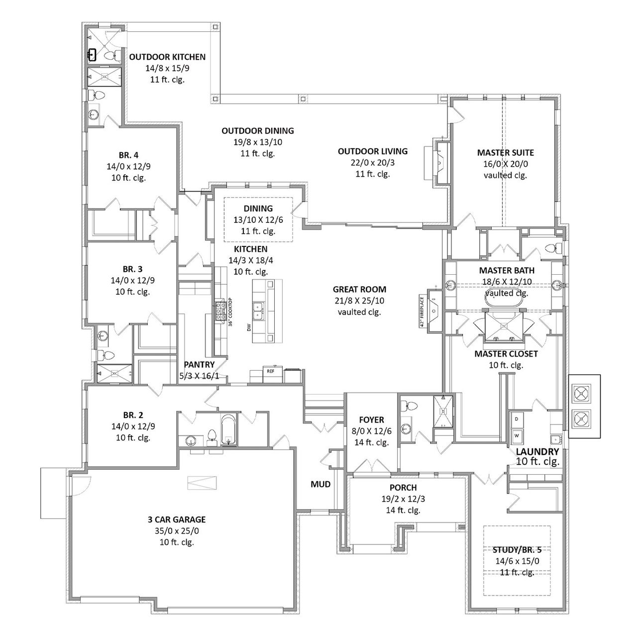2D floor plan layout for the Magnolia by Cope Homes in Hidden Valley I, Princeton, TX (Image 2).