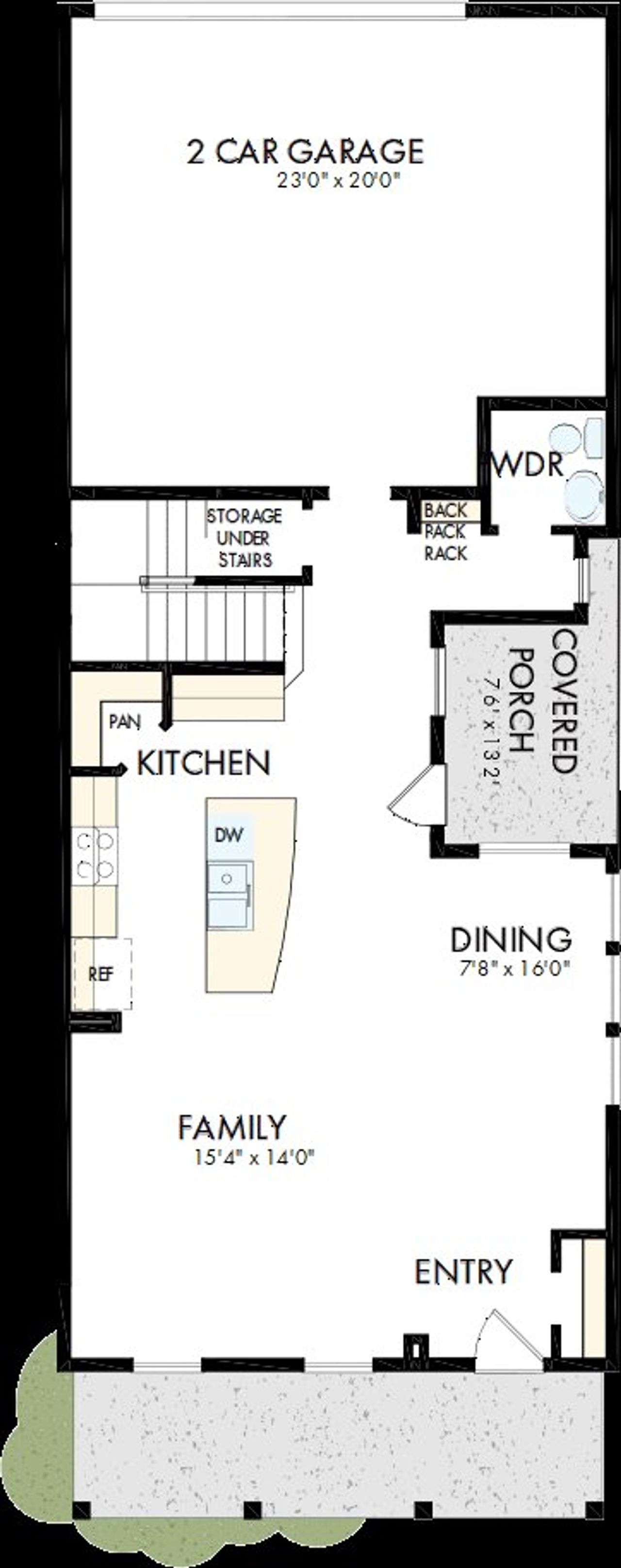 2D floor plan layout of this home in Bridgeland Central: Emerald Heights - Cottages Row Collection, Cypress, TX (Image 2).