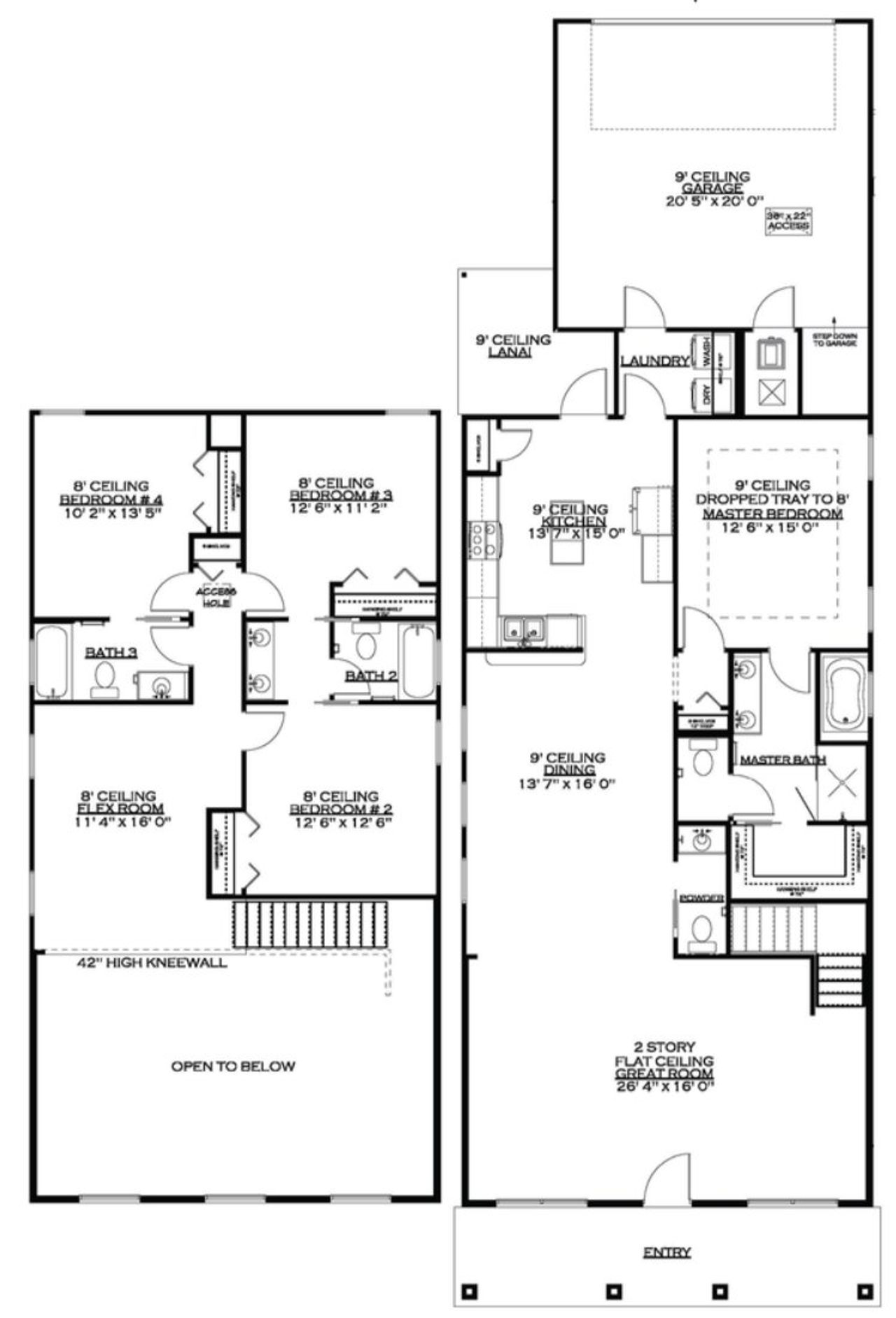 2D floor plan layout for the Milo by The Emmer Group in Lugano, Gainesville, FL (Image 2).