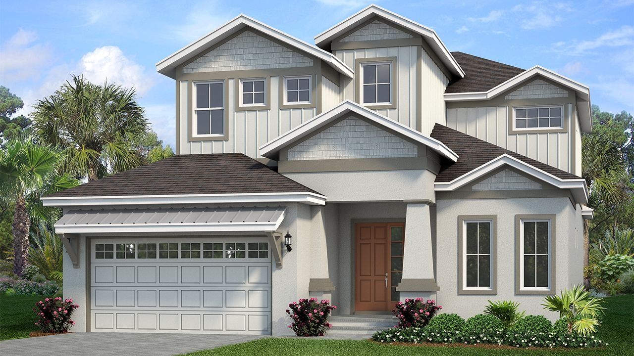 Representative exterior photo of a completed home built from the Sanibel by Park Square Residential in Marisol Pointe at MiraBay, Apollo Beach, FL (Image 2). Representative exterior photo of a completed home built from the Sanibel by Park Square Residential in Marisol Pointe at MiraBay, Apollo Beach, FL (Image 2).