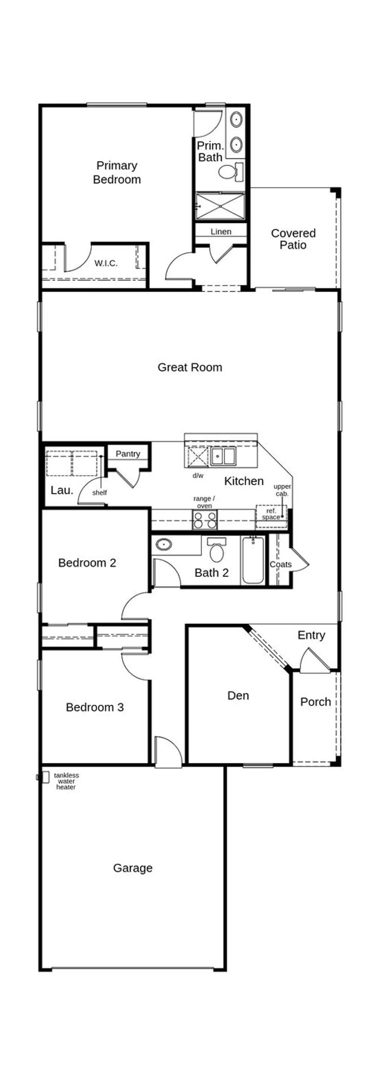 2D floor plan layout of this home in Entrada Del Toro at Rancho Sahuarita, Sahuarita, AZ (Image 2).