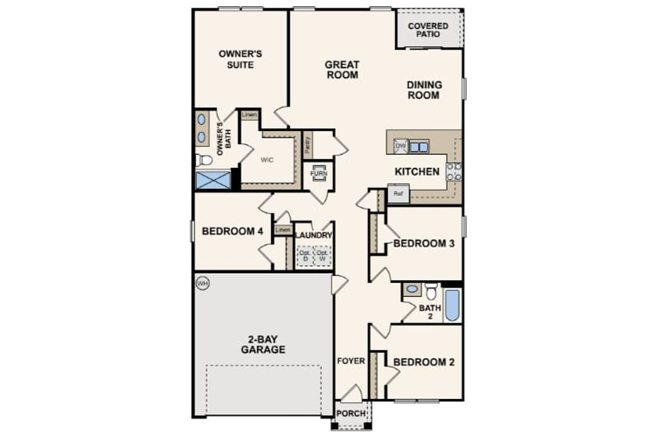 2D floor plan layout for the Crofton by Century Complete in Maple Ridge, Newton, NC (Image 2). 2D floor plan layout for the Crofton by Century Complete in Maple Ridge, Newton, NC (Image 2).