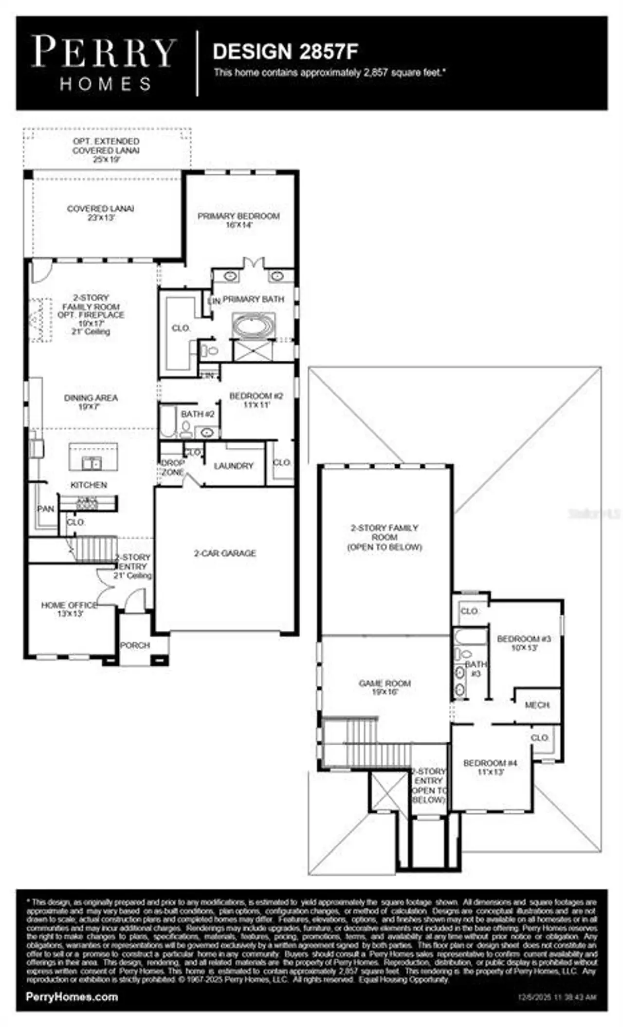 2D floor plan layout of this home in Sanctuary at Seaire, Parrish, FL (Image 2).