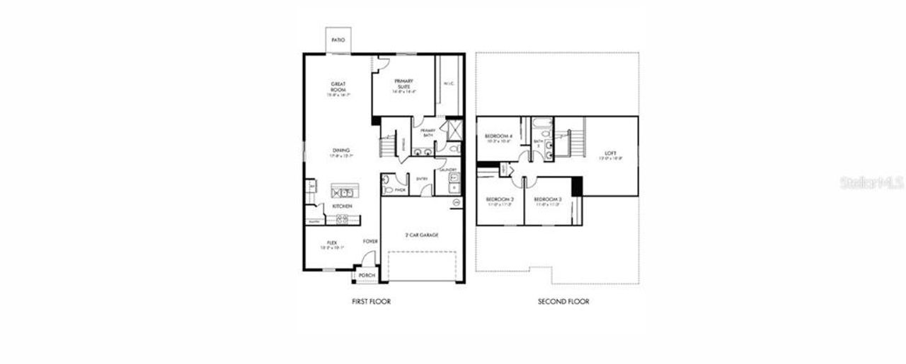 2D floor plan layout of this home in Oakfield Trails - Classic Series, Parrish, FL (Image 2). 2D floor plan layout of this home in Oakfield Trails - Classic Series, Parrish, FL (Image 2).