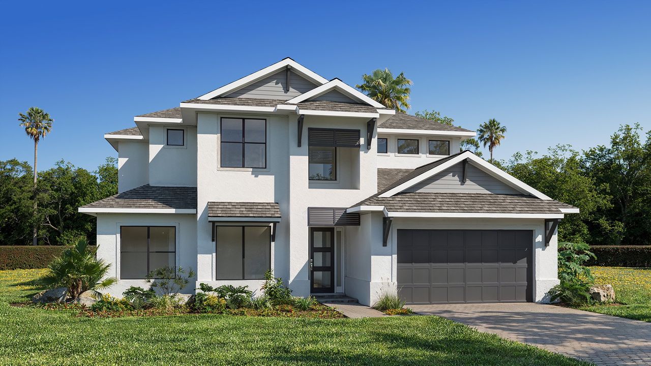 Representative exterior photo of a completed home built from the 3638F by Perry Homes in Turnleaf, Punta Gorda, FL (Image 2). Representative exterior photo of a completed home built from the 3638F by Perry Homes in Turnleaf, Punta Gorda, FL (Image 2).