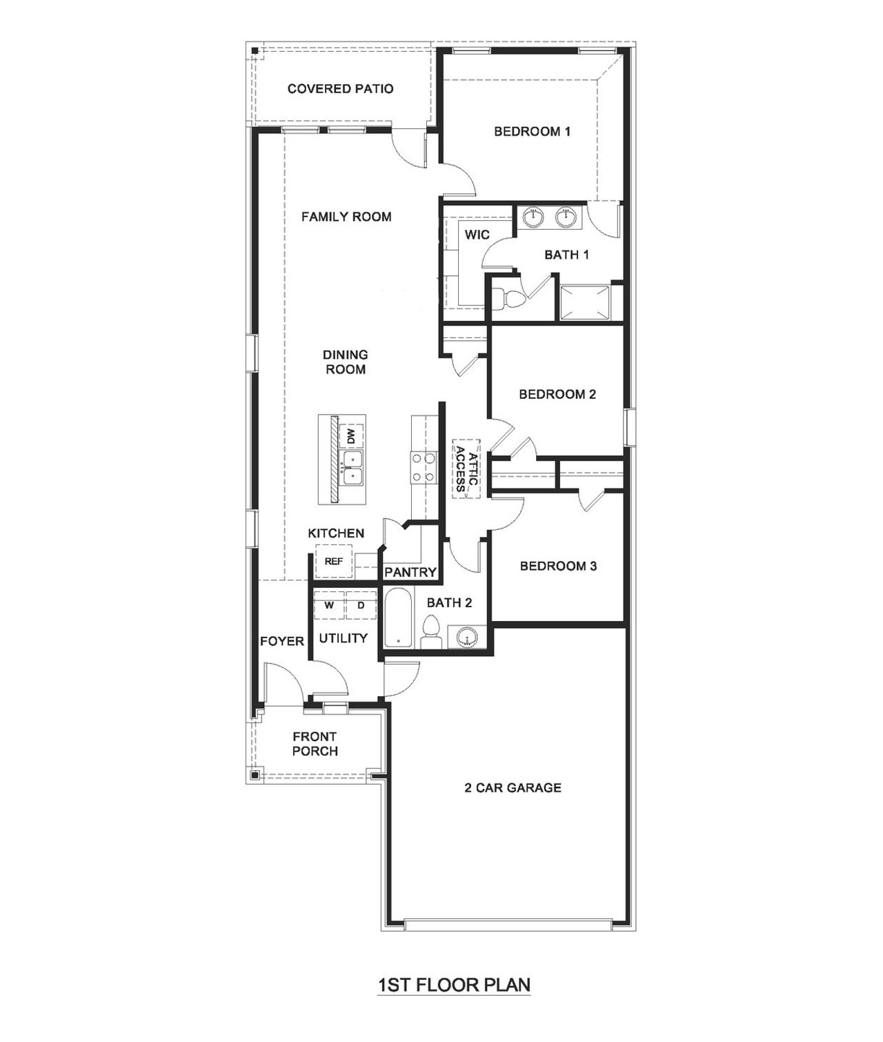 2D floor plan layout of this home in Winchester Crossing, Princeton, TX (Image 2).