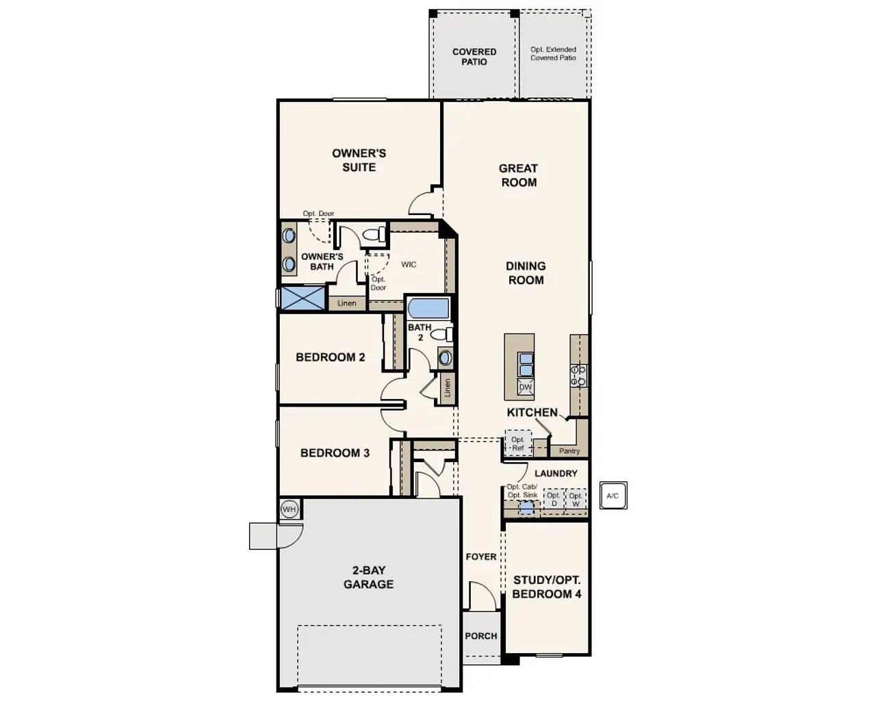2D floor plan layout of this home in El Cidro, Goodyear, AZ (Image 2).
