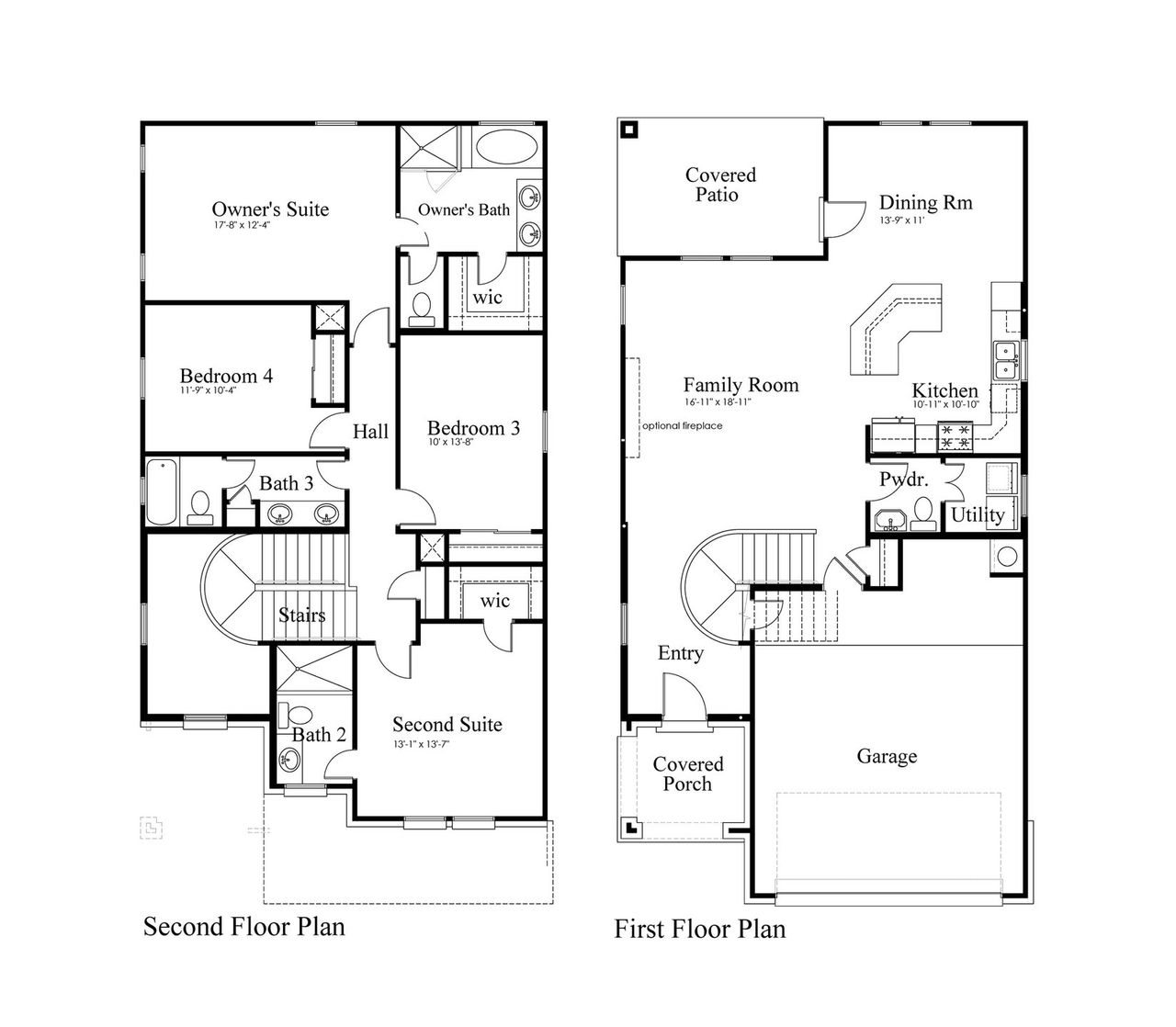 2D floor plan layout of this home in Cypress Oaks North, Cypress, TX (Image 2).