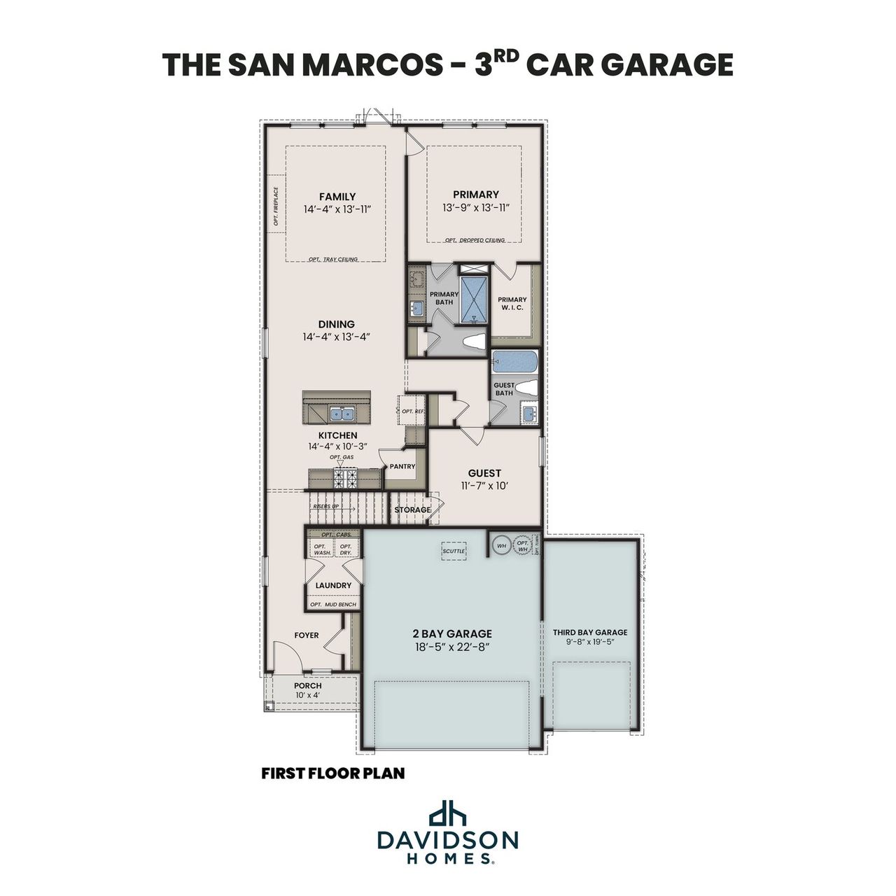2D floor plan layout of this home in Rayburn Valley, San Antonio, TX (Image 2).