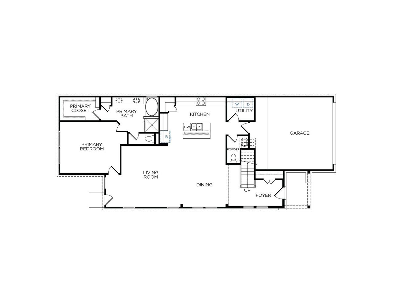 2D floor plan layout of this home in Sunterra 40, Katy, TX (Image 2).