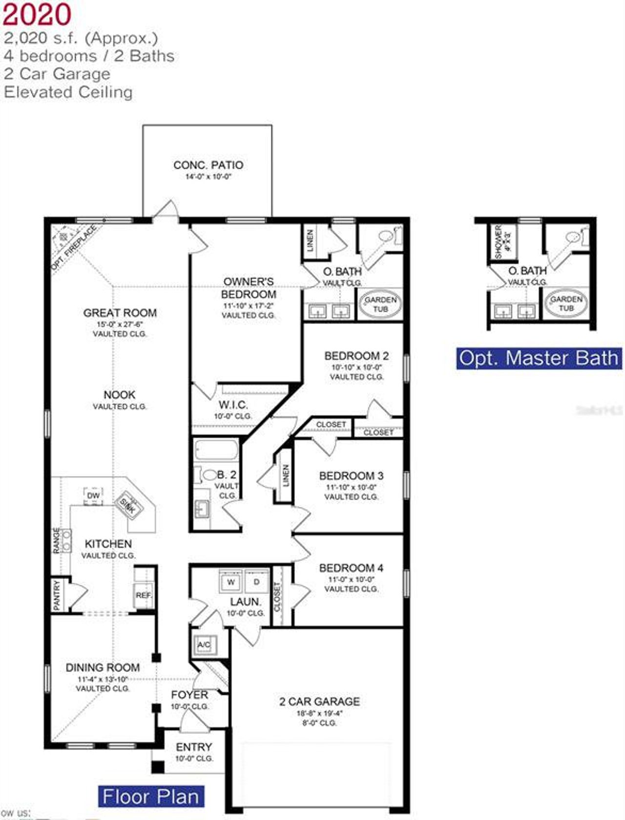2D floor plan layout of this home in Pine Bluff, Spring Hill, FL (Image 2). 2D floor plan layout of this home in Pine Bluff, Spring Hill, FL (Image 2).