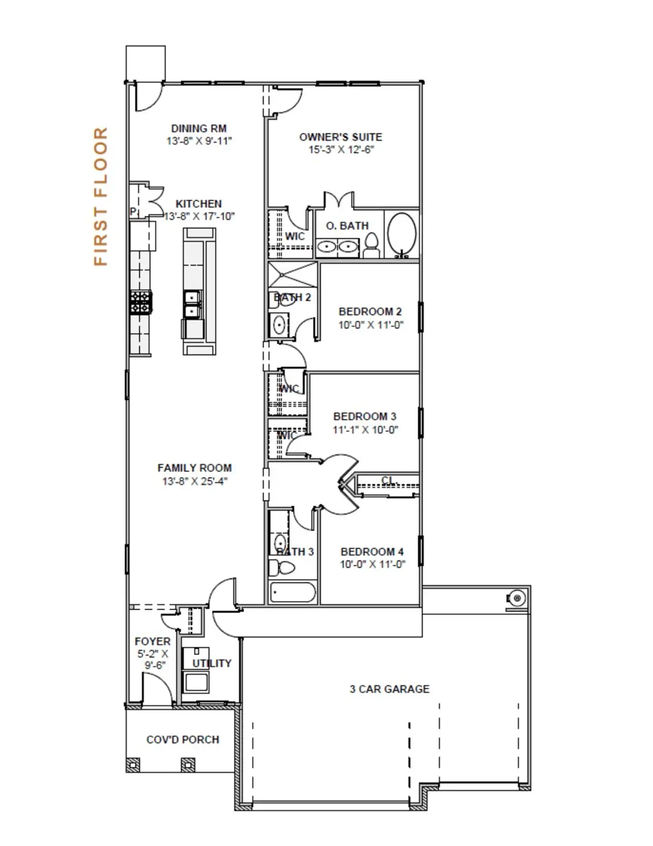 2D floor plan layout for the Canary 1730 YR 3CG by Saratoga Homes in Yowell Ranch, Killeen, TX (Image 2). 2D floor plan layout for the Canary 1730 YR 3CG by Saratoga Homes in Yowell Ranch, Killeen, TX (Image 2).