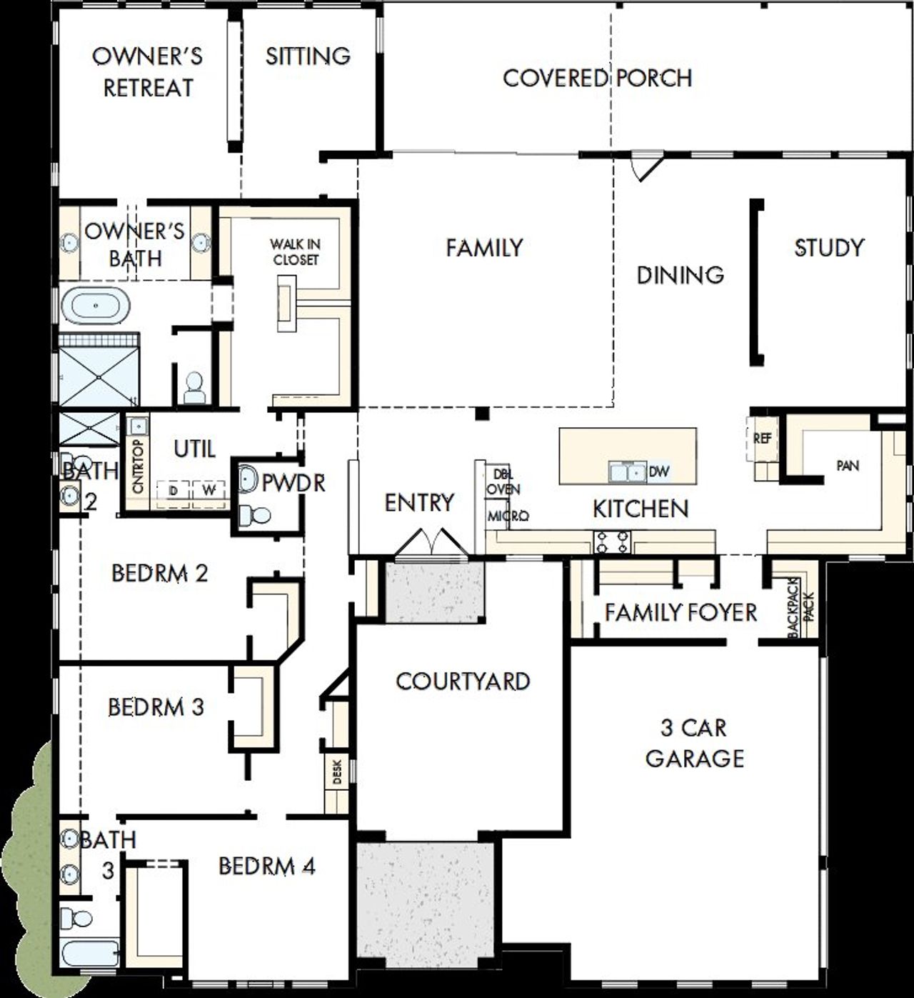 2D floor plan layout of this home in Northshore at Lakewood Village - Estate Series, Lakewood Village, TX (Image 2).