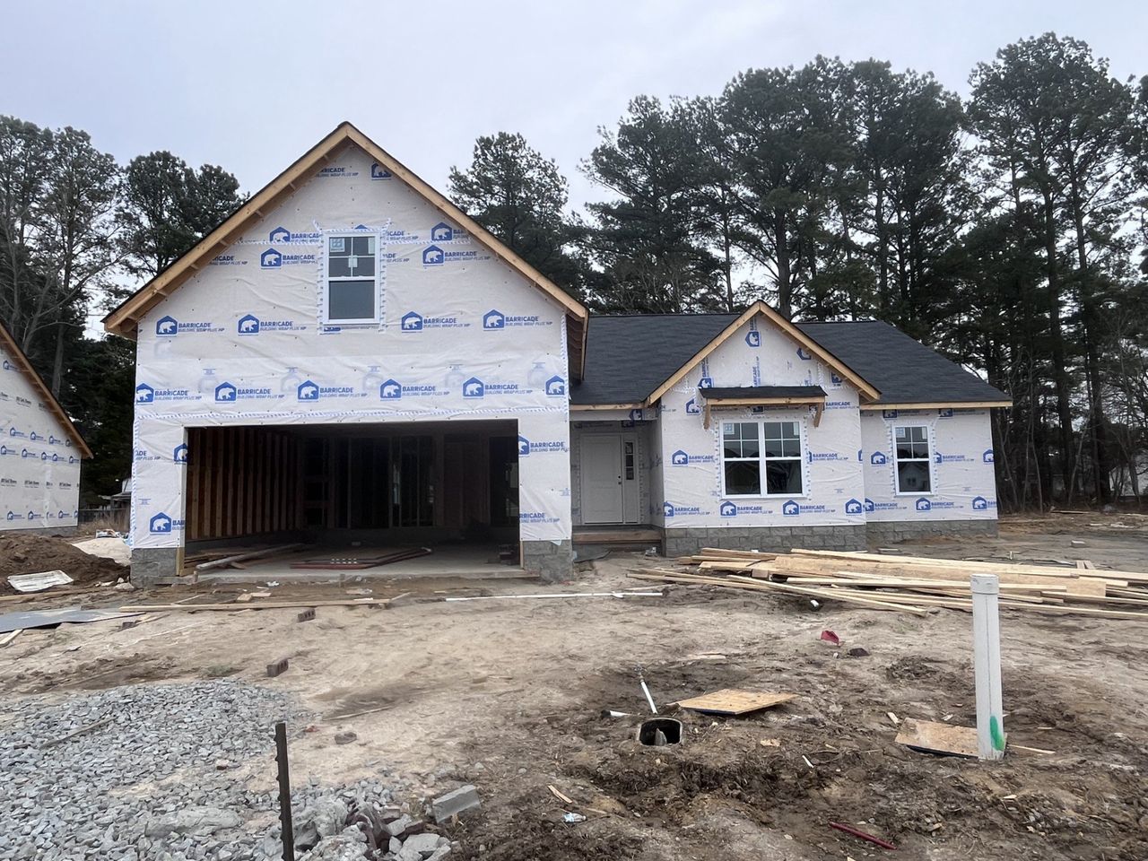 In-progress construction of a new home in Davenport Farms, Winterville, NC (Image 2). In-progress construction of a new home in Davenport Farms, Winterville, NC (Image 2).