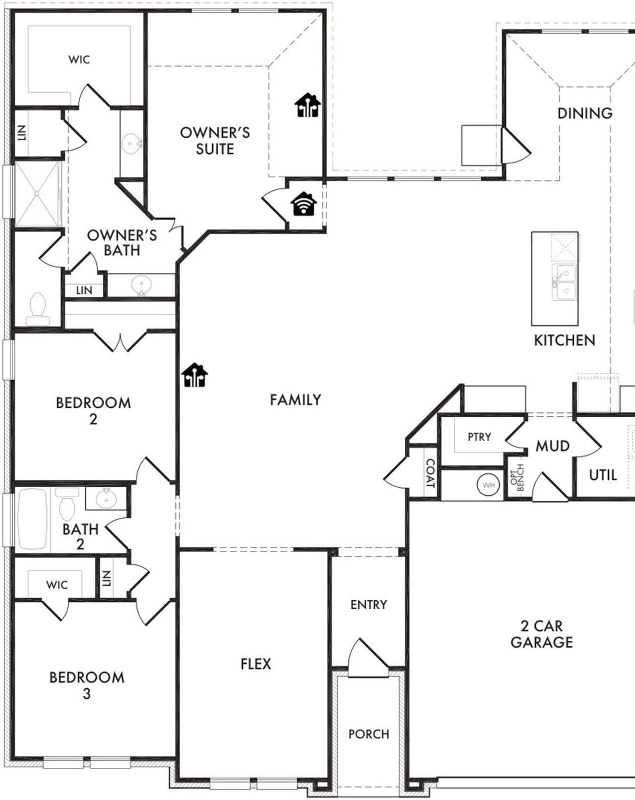 2D floor plan layout of this home in Mountain Valley Lake, Burleson, TX (Image 2).