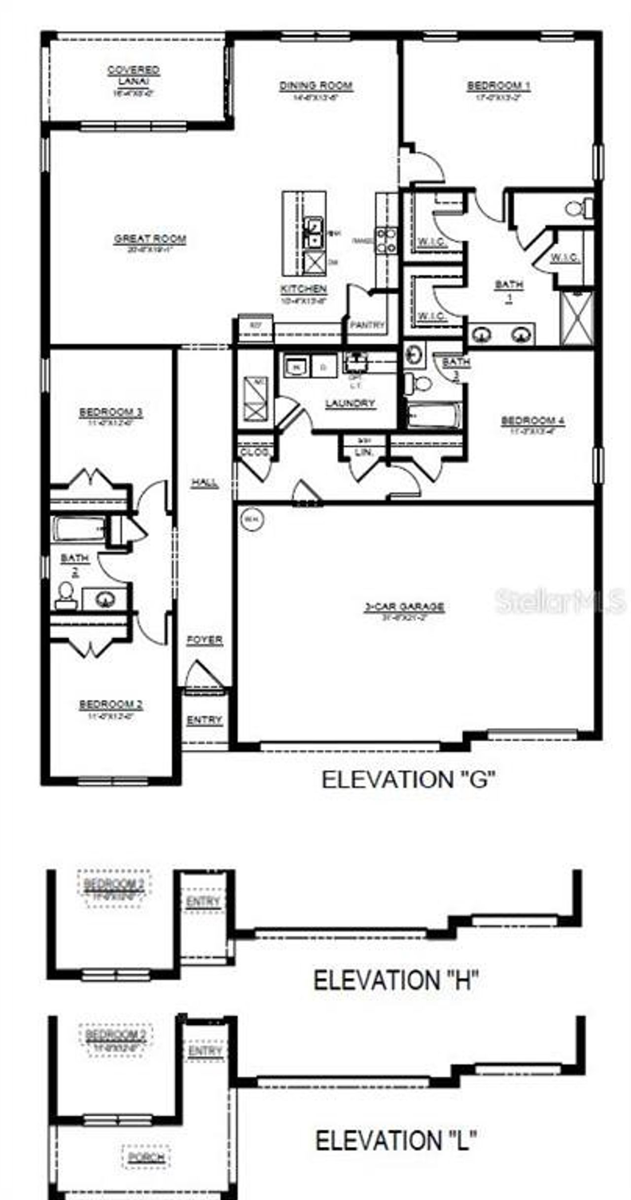 2D floor plan layout of this home in Summit View, Dade City, FL (Image 2).