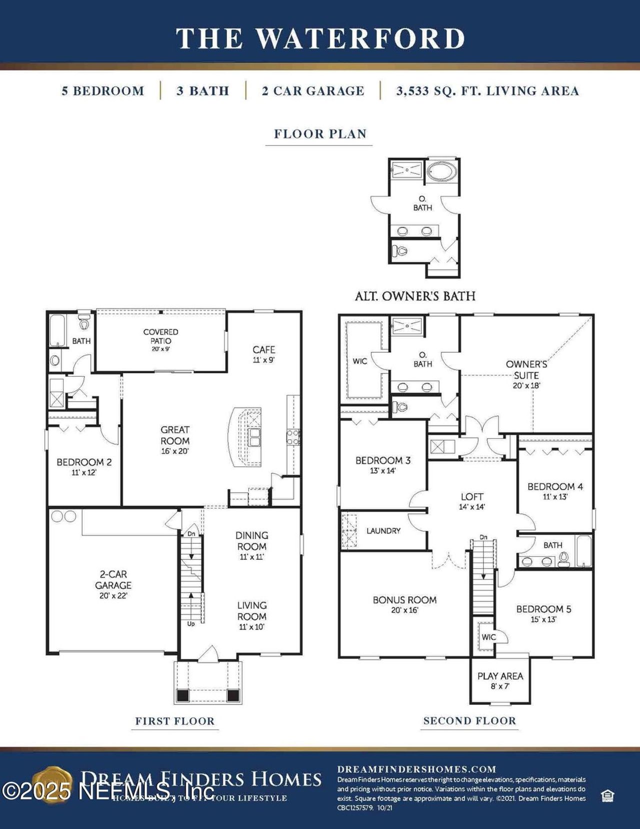 2D floor plan layout of this home in Cordova Palms, St. Augustine, FL (Image 2).