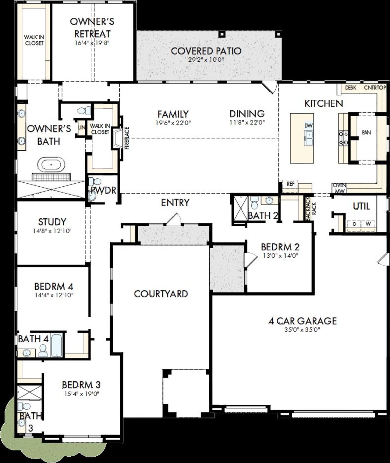 2D floor plan layout of this home in Suelo at Legado West, Queen Creek, AZ (Image 2).