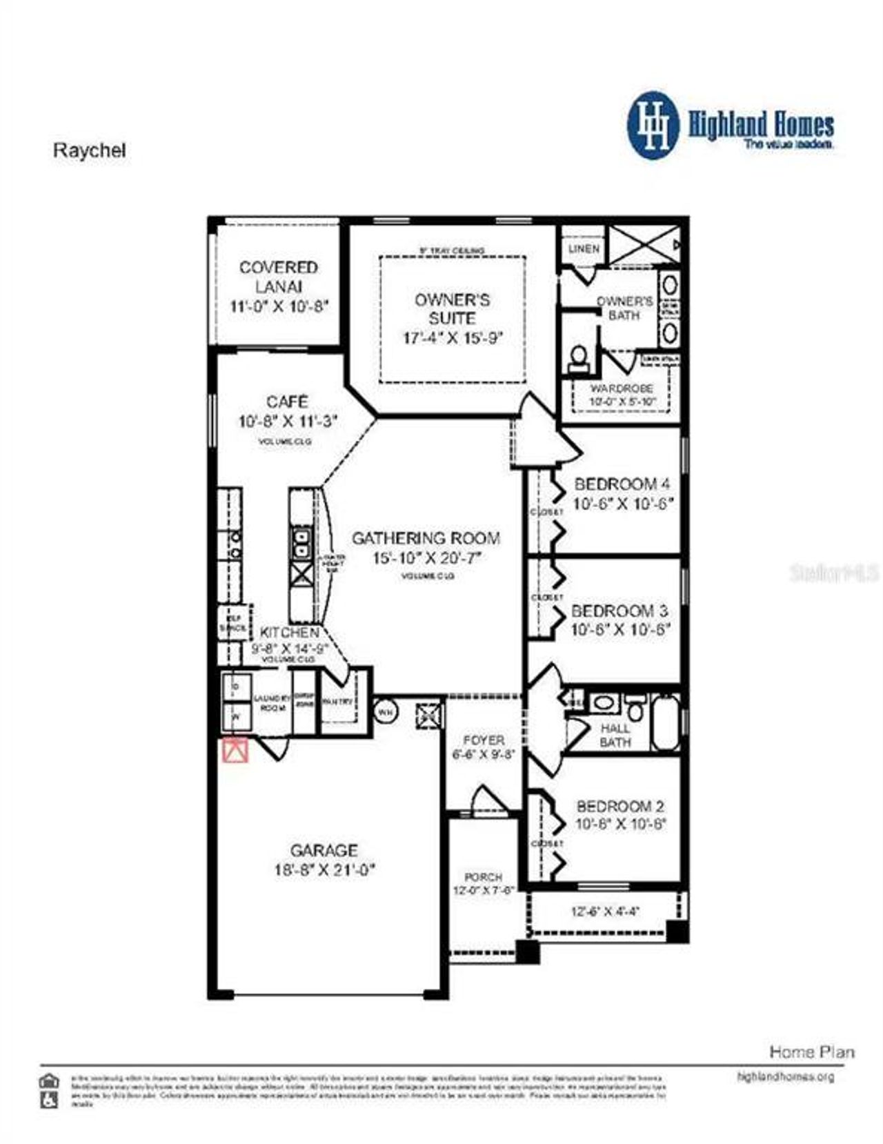 2D floor plan layout of this home in Falls of Ocala, Ocala, FL (Image 2).