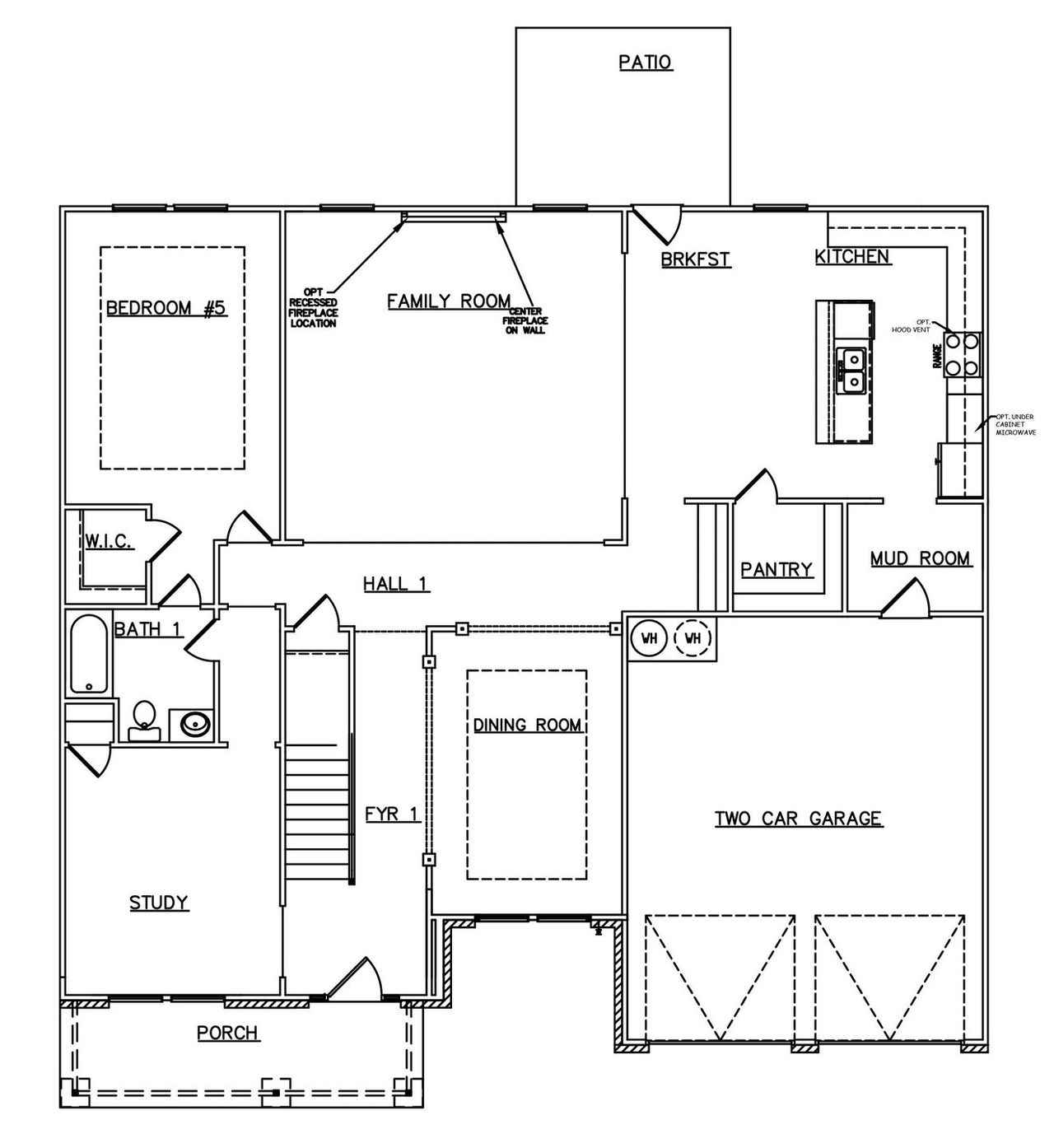 2D floor plan layout for the West Point - 17252 by Dream Finders Homes in Reserve at Hickory Hills, McDonough, GA (Image 2).