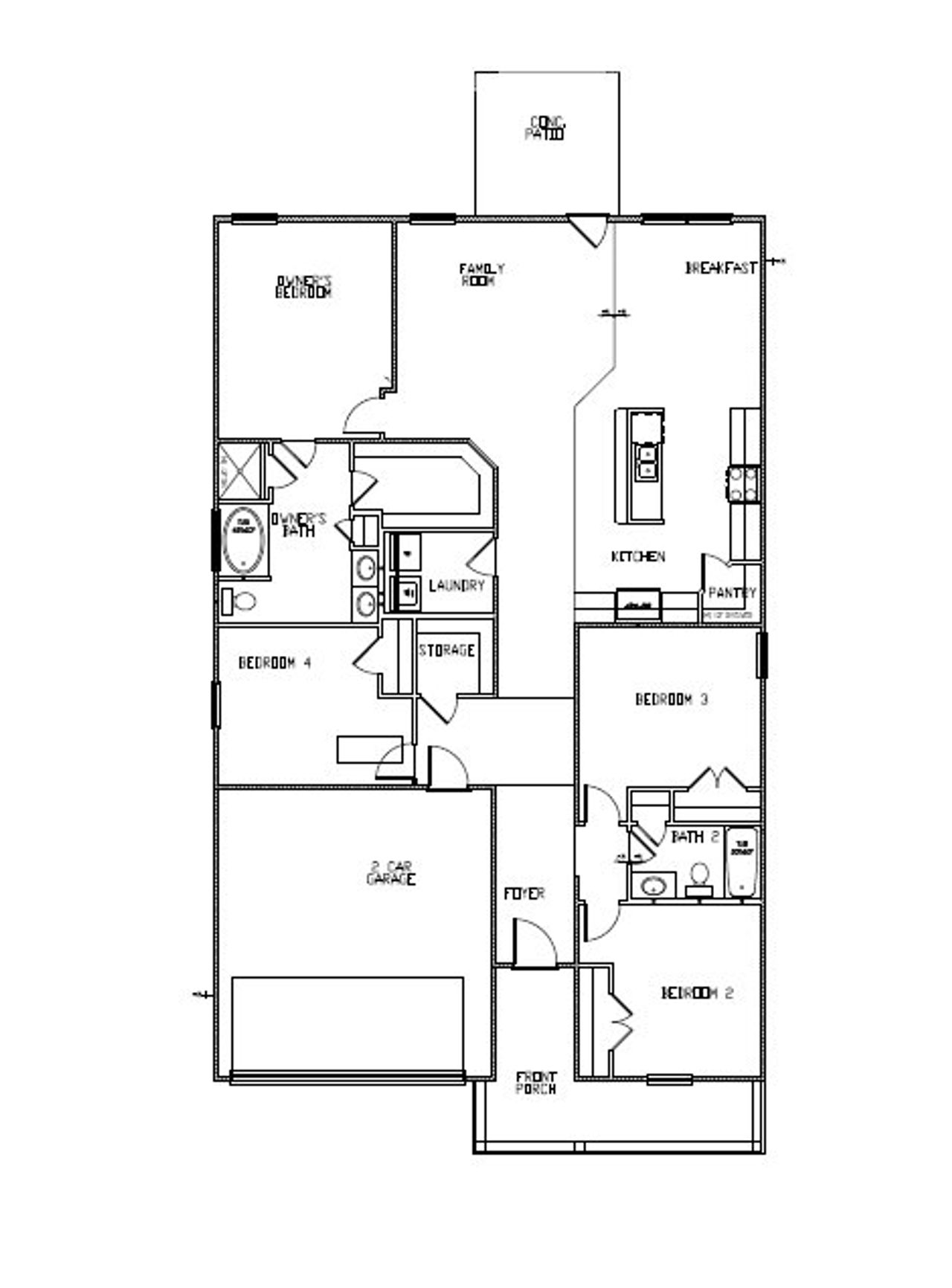 2D floor plan layout of this home in Emanuel Creek, West Columbia, SC (Image 2).