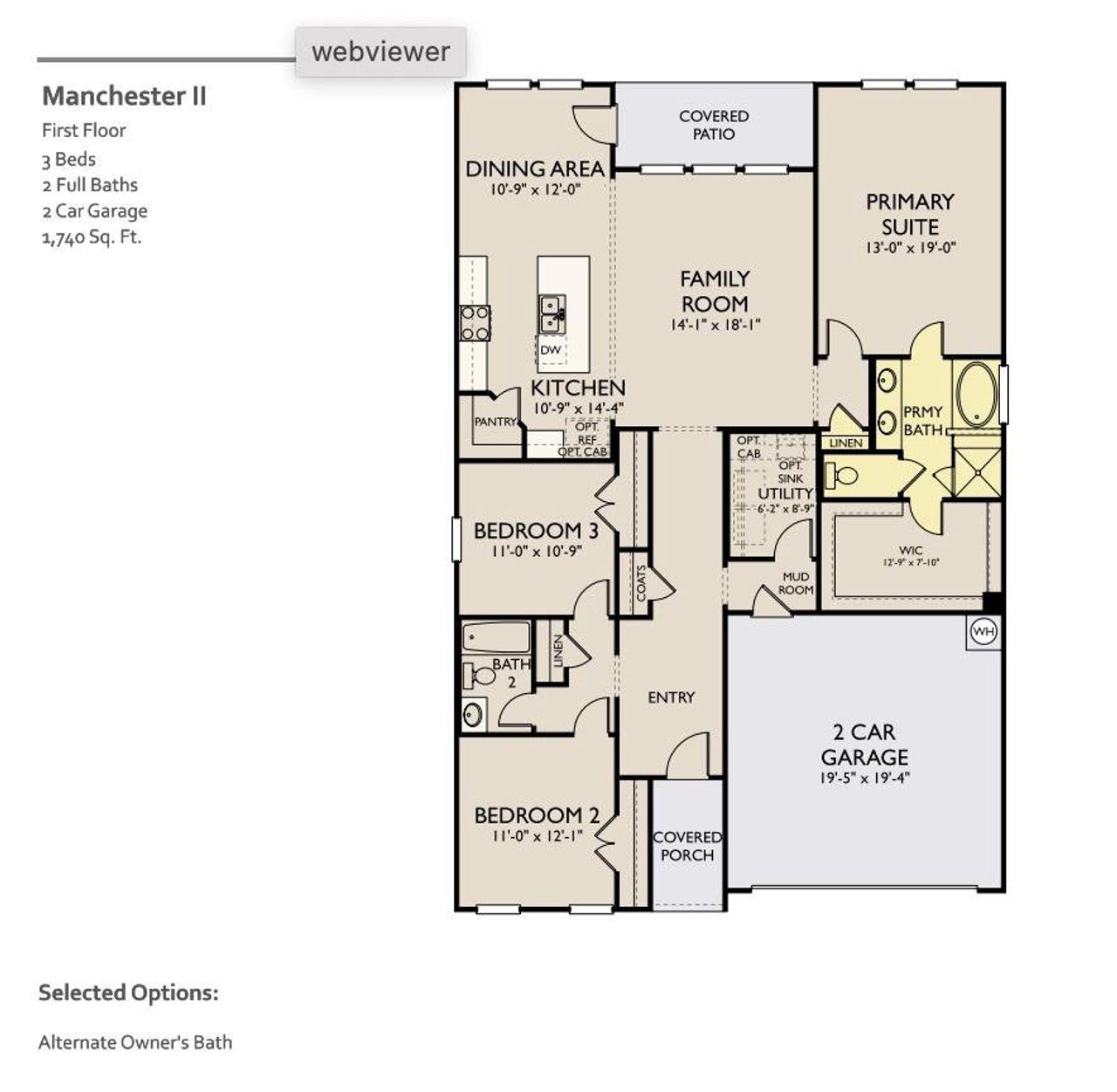 2D floor plan layout of this home in Willow Springs, Buda, TX (Image 2).