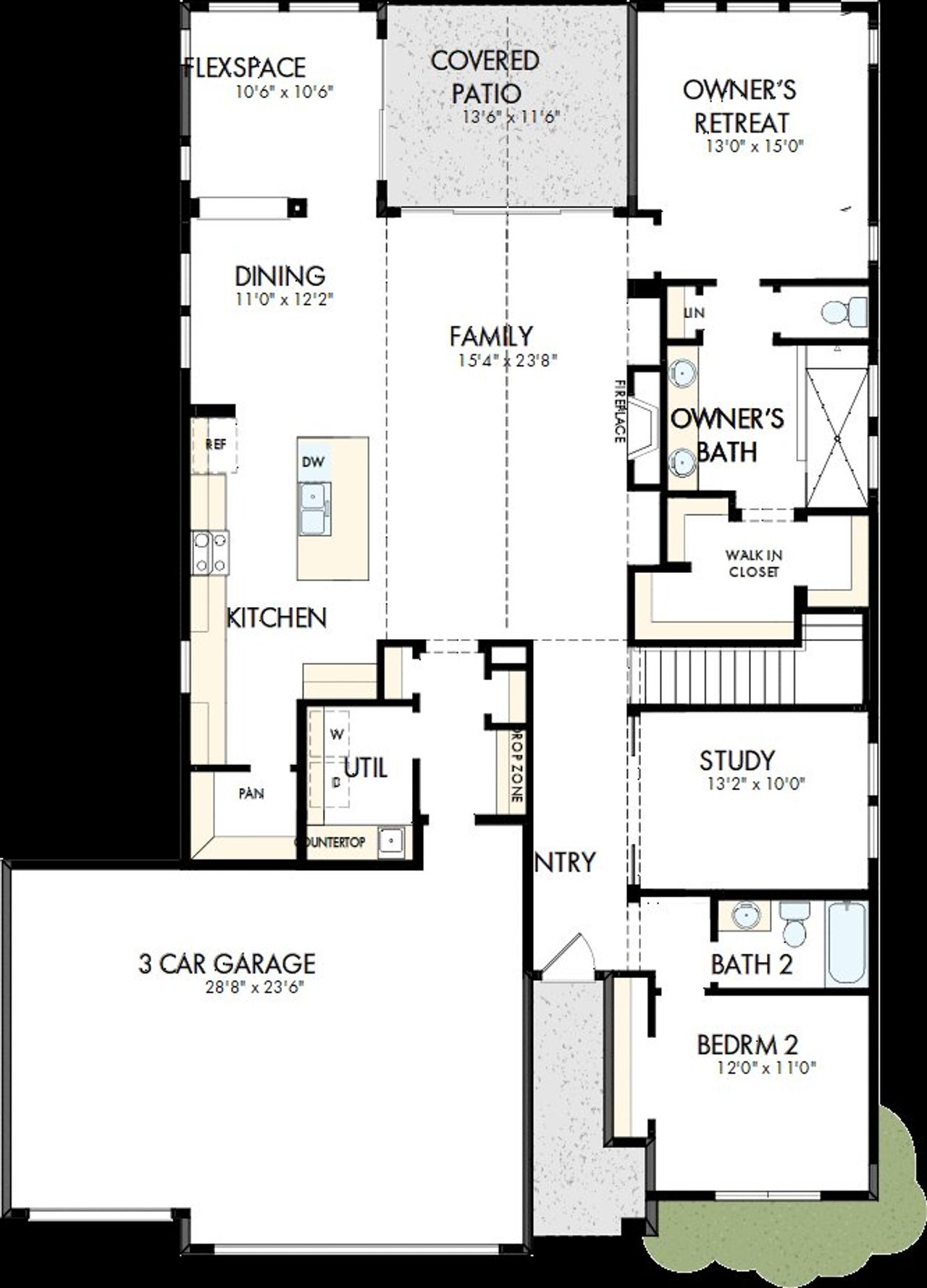 2D floor plan layout of this home in Wolf Ranch - Enclave Collection, Colorado Springs, CO (Image 2).