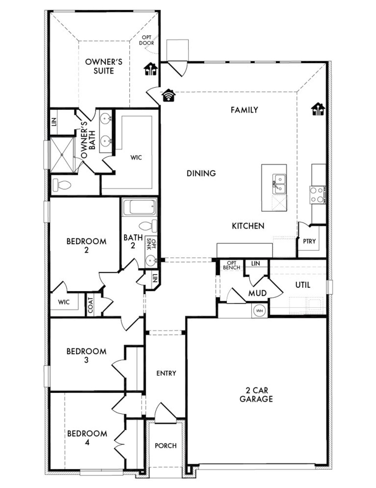 2D floor plan layout of this home in Terra Vella, Haslet, TX (Image 2).