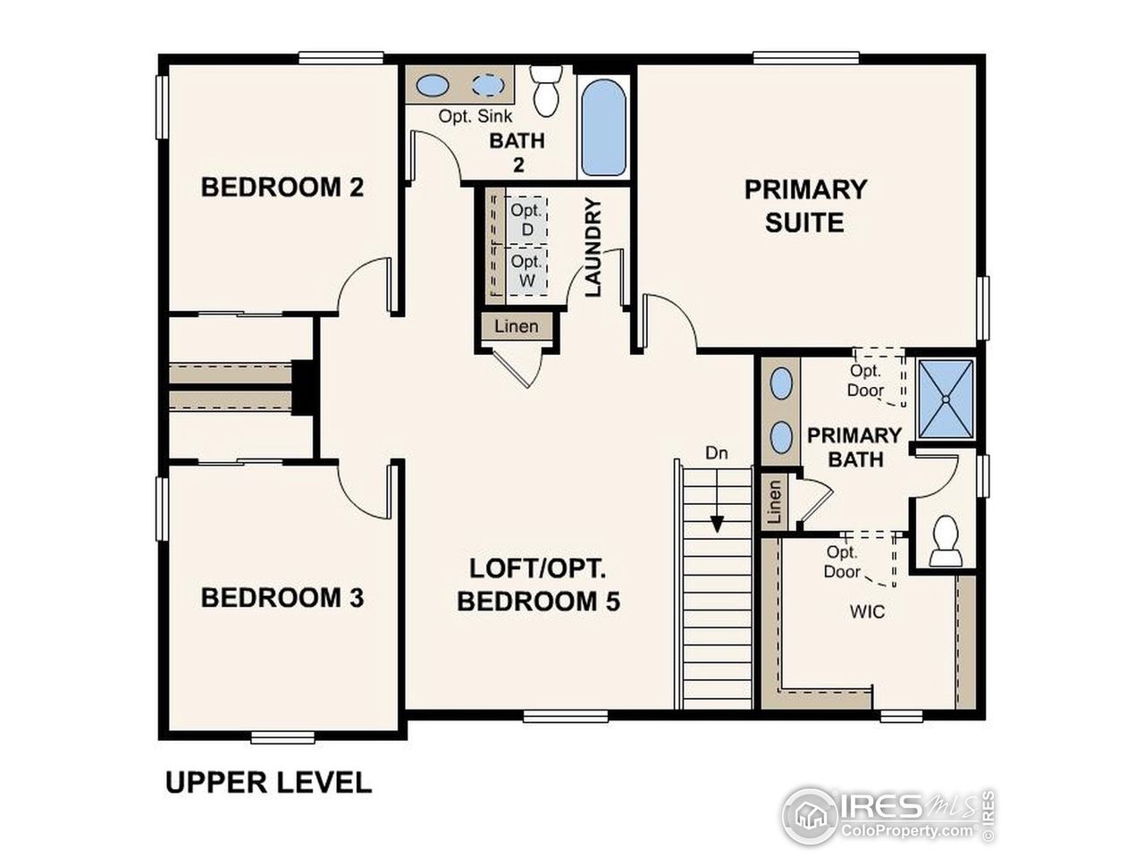 2D floor plan layout of this home in The Overlook at Johnstown Farms, Johnstown, CO (Image 2).