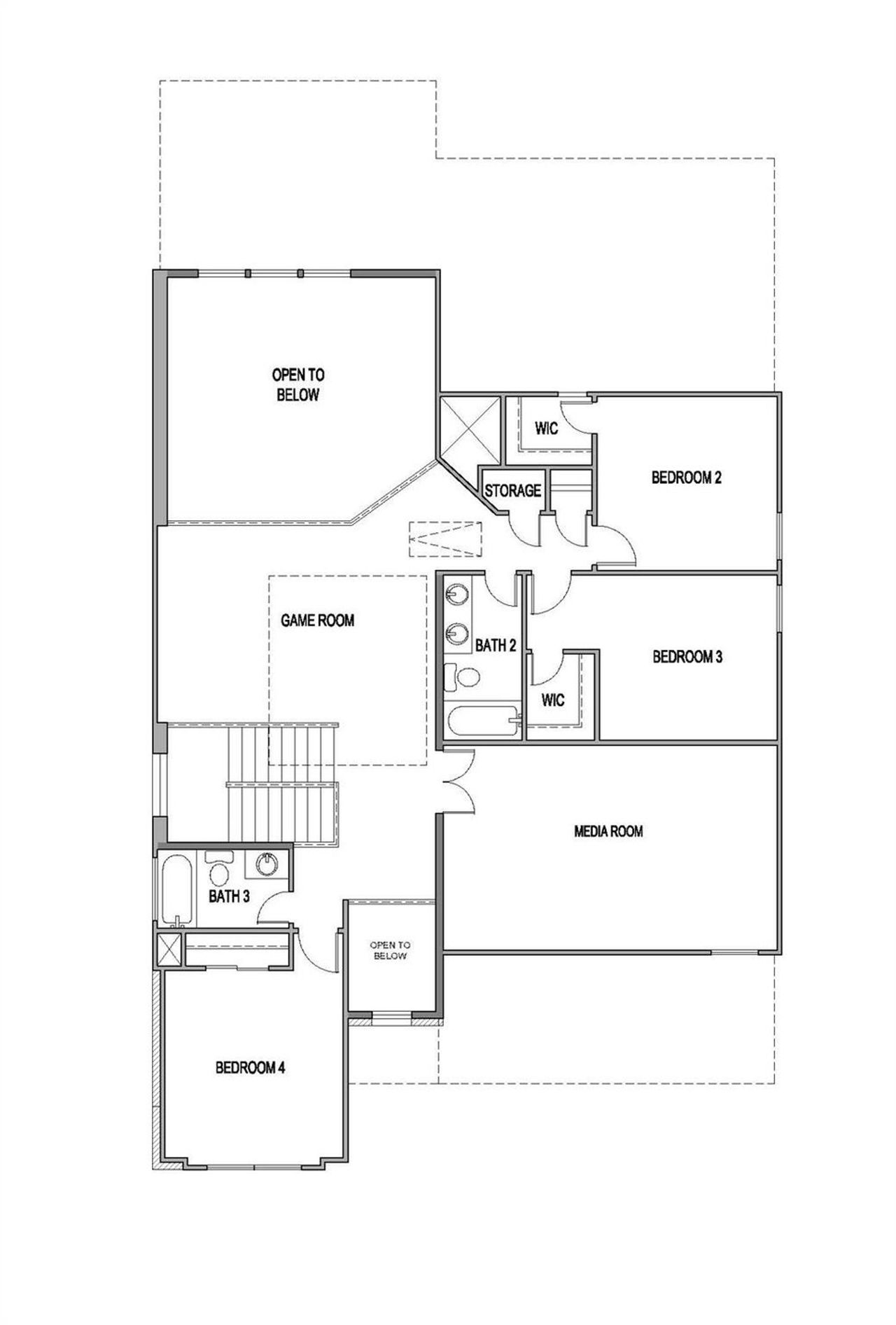 2D floor plan layout of this home in University Heights, Round Rock, TX (Image 2).