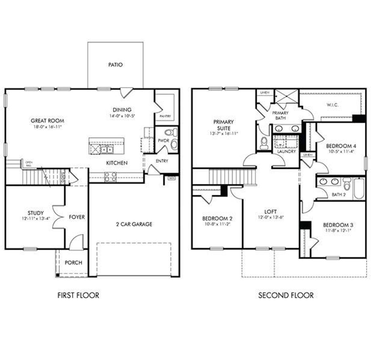 2D floor plan layout of this home in Ivey Township, Dallas, GA (Image 2).