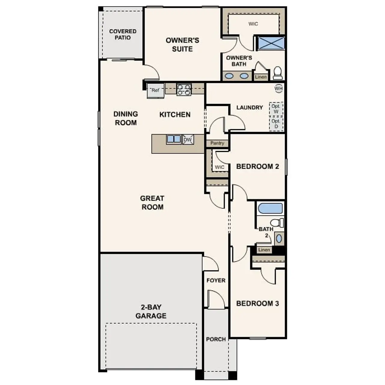 2D floor plan layout of this home in Mayfield, Buckeye, AZ (Image 2).