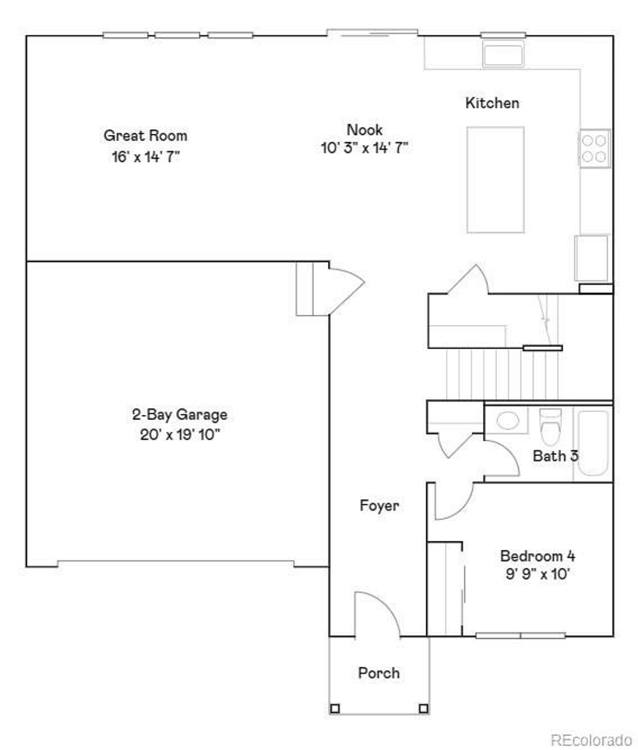 2D floor plan layout of this home in Eastcreek Farm: The Camden Collection, Thornton, CO (Image 2). 2D floor plan layout of this home in Eastcreek Farm: The Camden Collection, Thornton, CO (Image 2).