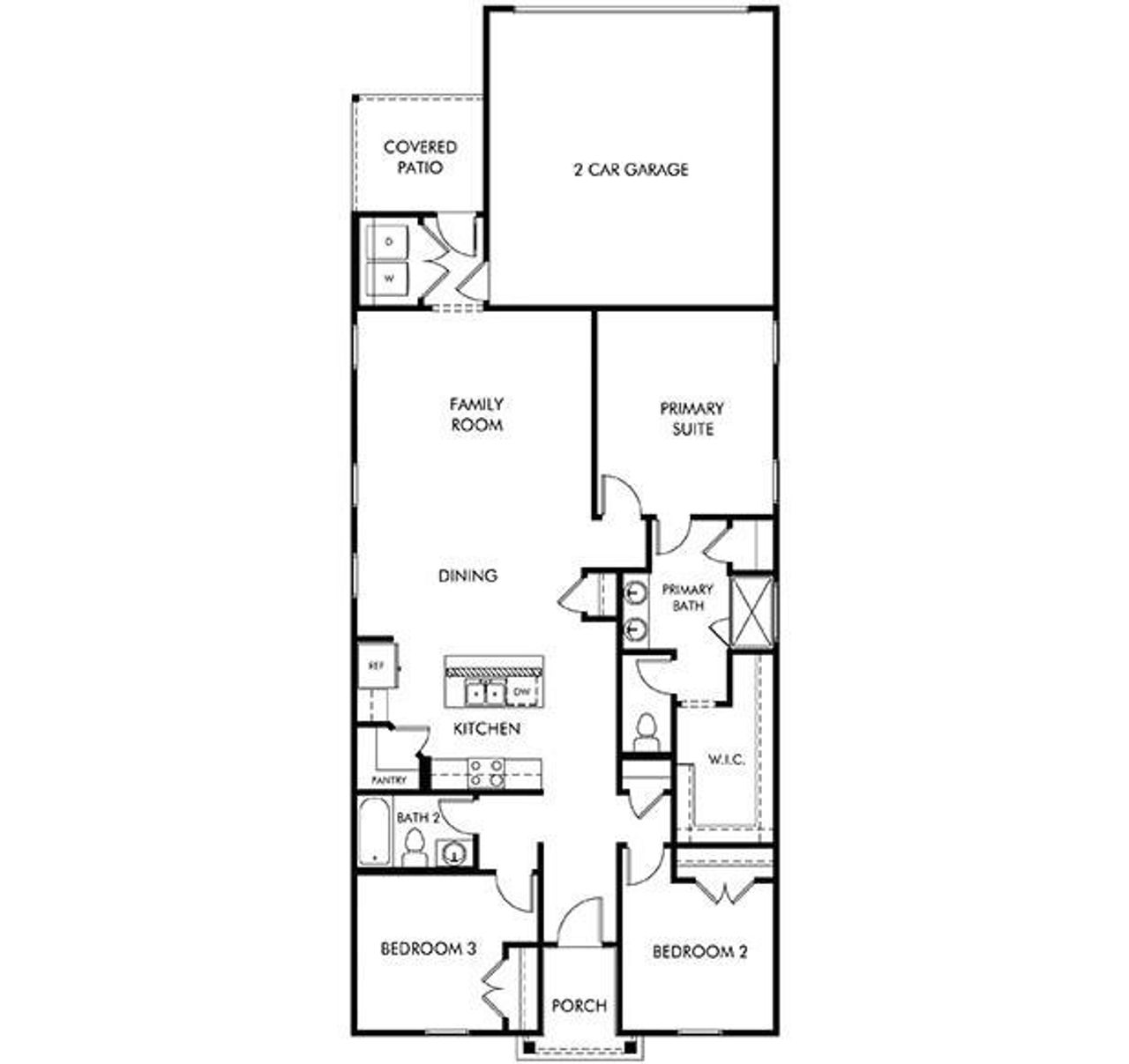 2D floor plan layout of this home in Cibolo Hills West - Spring Series, Fort Worth, TX (Image 2).