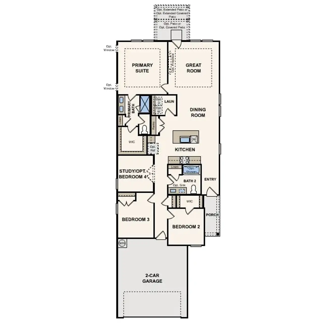 2D floor plan layout for the Cedar by Century Communities in Somerset, Hockley, TX (Image 2).